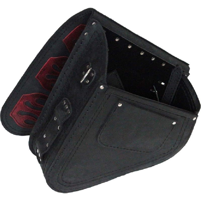 Odinis motociklo krepšys RSA S63 Flame HD Softail juodas-raudonas