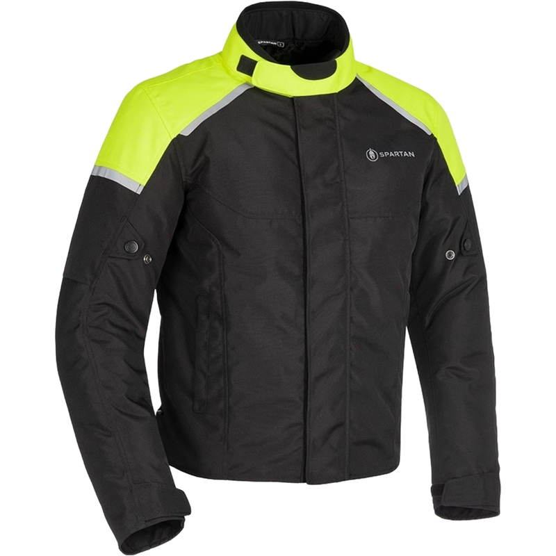 Oxford Spartan Short WP juoda-fluo geltona motociklininko striukė