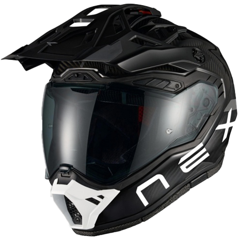 Enduro motociklo šalmas Nexx X.Rally FIM Racing 2 anglies pluošto juoda-balta