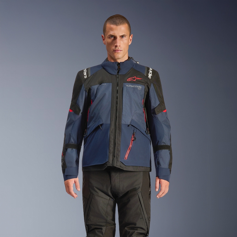 Alpinestars Andes V4 Drystar motociklo striukė tamsiai mėlyna-mėlyna-juoda