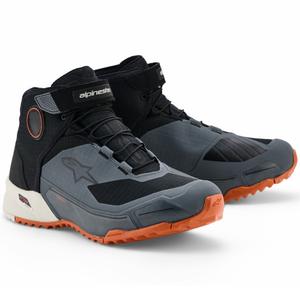 Alpinestars CR-X Drystar motociklo batai juodi-tamsiai pilki-oranžiniai