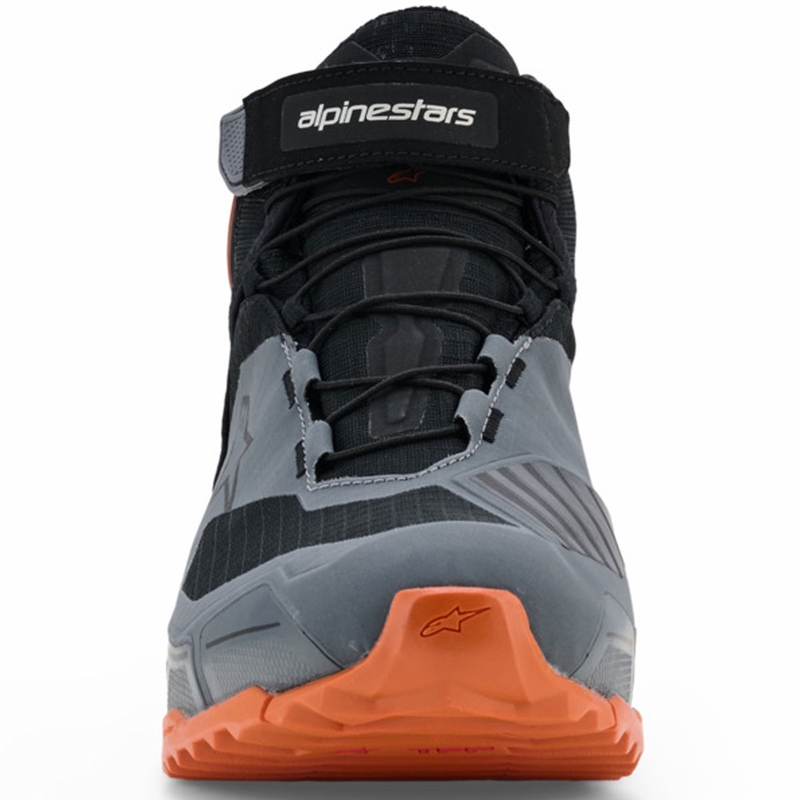 Alpinestars CR-X Drystar motociklo batai juodi-tamsiai pilki-oranžiniai