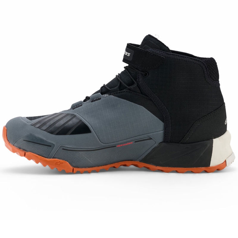 Alpinestars CR-X Drystar motociklo batai juodi-tamsiai pilki-oranžiniai