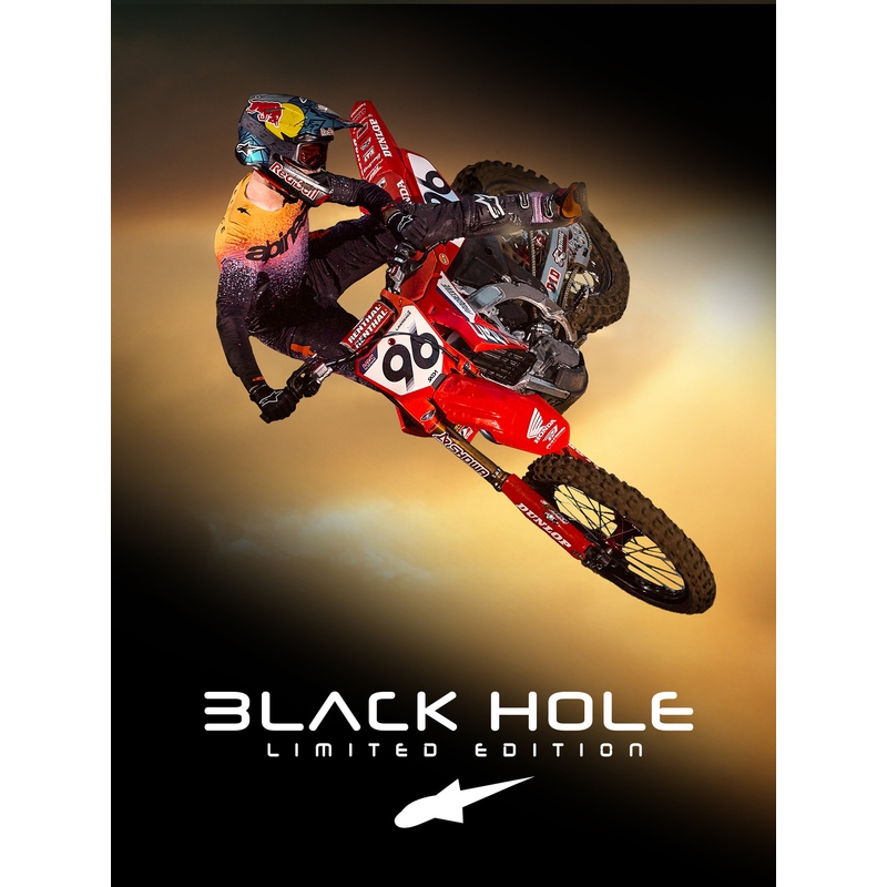 „Alpinestars Supertech S-M10“ riboto leidimo motokroso šalmas „Black Hole“, juodos spalvos