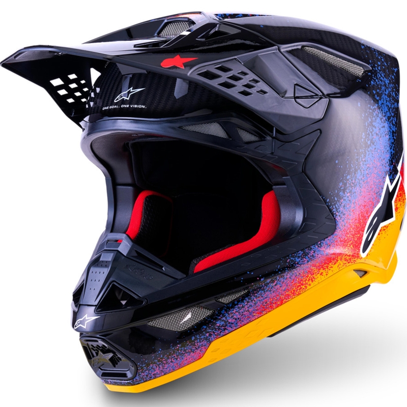 „Alpinestars Supertech S-M10“ riboto leidimo motokroso šalmas „Black Hole“, juodos spalvos
