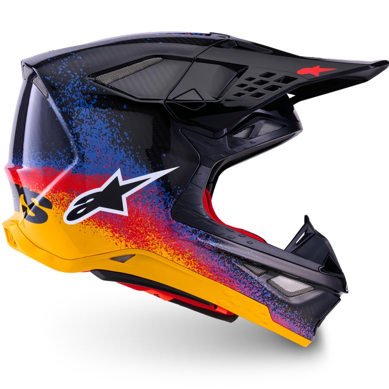 „Alpinestars Supertech S-M10“ riboto leidimo motokroso šalmas „Black Hole“, juodos spalvos