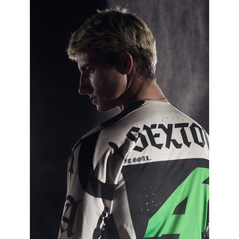 „Alpinestars Techstar“ riboto leidimo motokroso marškinėliai, „Wolf Dust“ smėlio-juodi
