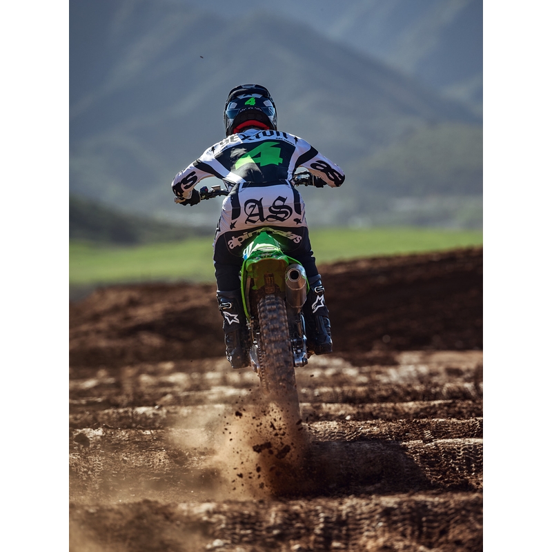 „Alpinestars Techstar“ riboto leidimo motokroso marškinėliai, „Wolf Dust“ smėlio-juodi