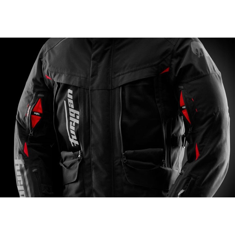 Furygan CHALLENGER 3C PRIMALOFT® motociklo striukė juoda-raudona