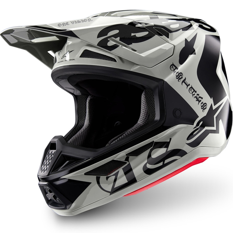 „Alpinestars Supertech S-M7“ riboto leidimo motokroso šalmas, „Wolf Dust“ smėlio-juodas