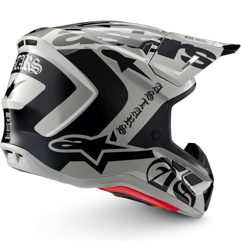 „Alpinestars Supertech S-M7“ riboto leidimo motokroso šalmas, „Wolf Dust“ smėlio-juodas