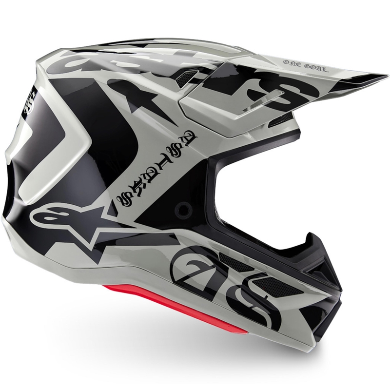 „Alpinestars Supertech S-M7“ riboto leidimo motokroso šalmas, „Wolf Dust“ smėlio-juodas