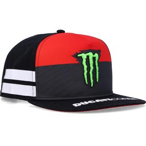 Ducati Monster kepurė su baltomis juostelėmis, juoda-raudona-balta