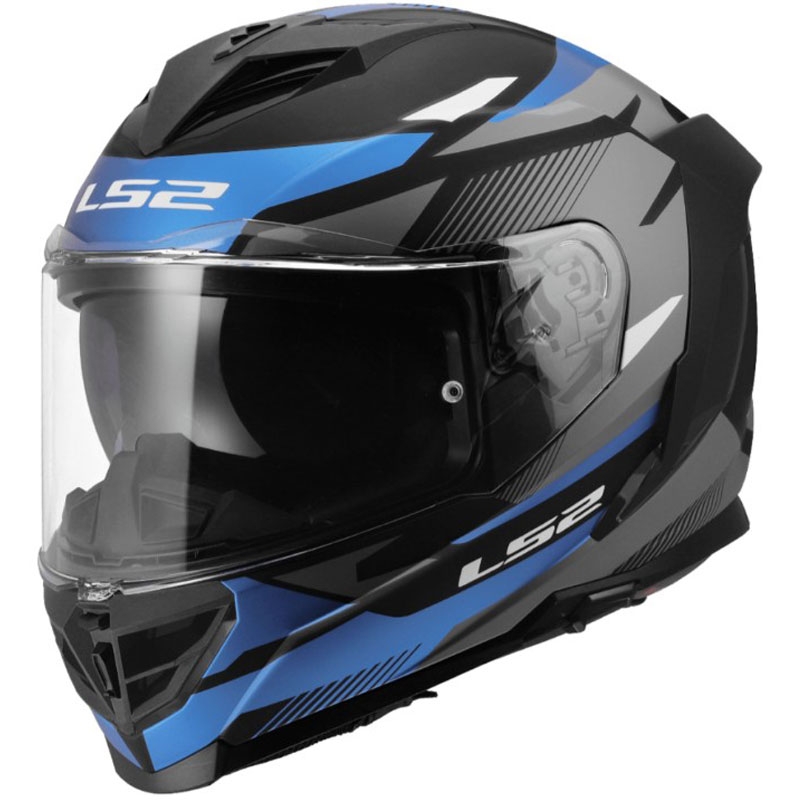 Uždaras motociklo šalmas LS2 FF818 Storm III Komai juodas-mėlynas