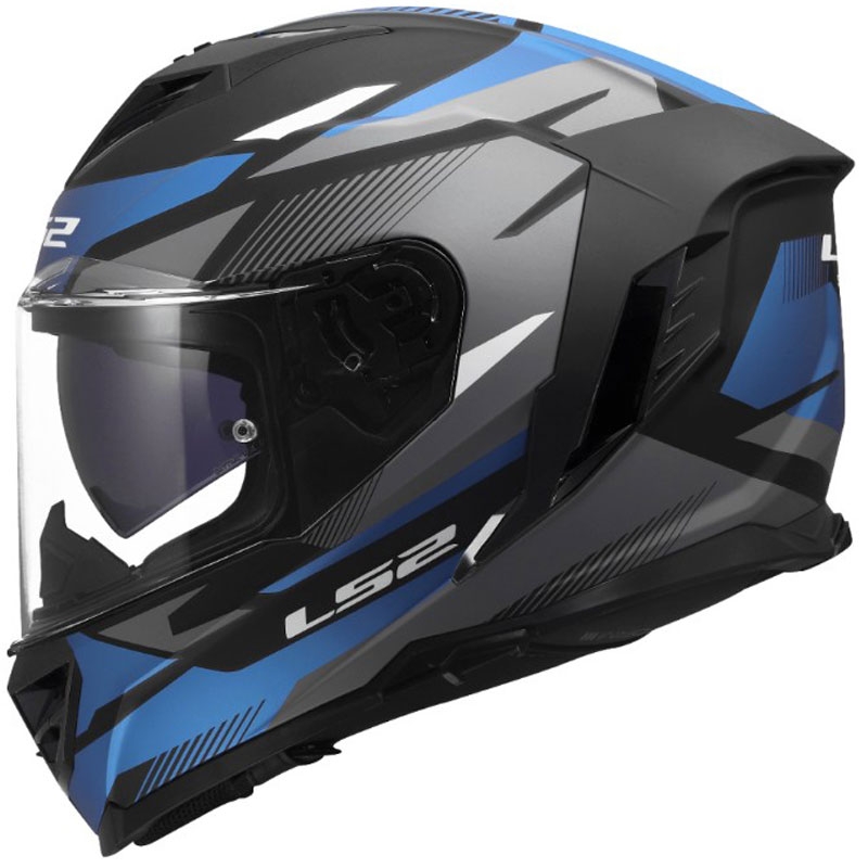Uždaras motociklo šalmas LS2 FF818 Storm III Komai juodas-mėlynas