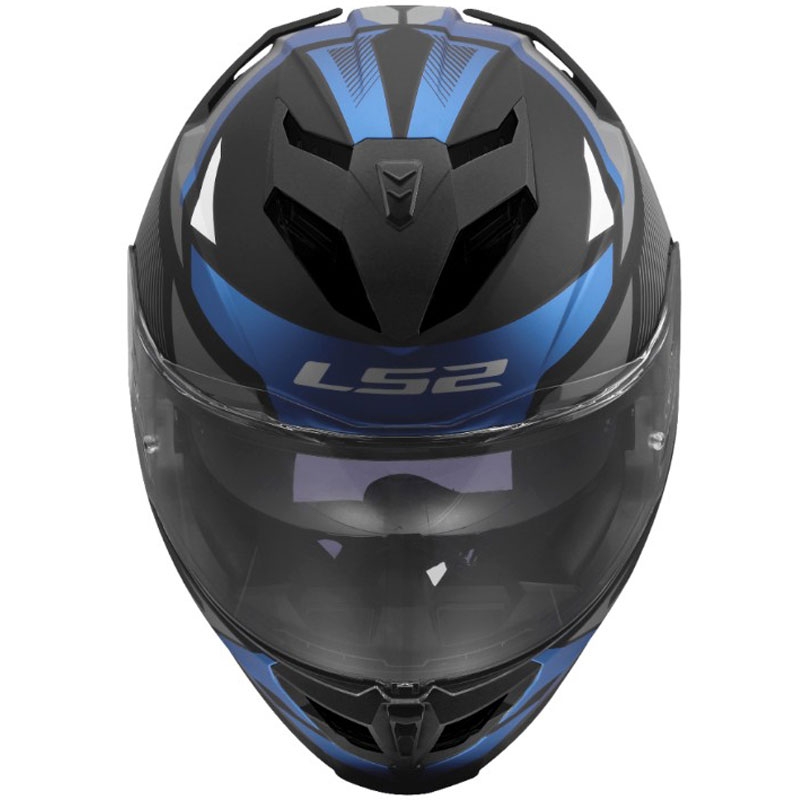 Uždaras motociklo šalmas LS2 FF818 Storm III Komai juodas-mėlynas