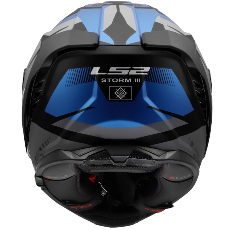 Uždaras motociklo šalmas LS2 FF818 Storm III Komai juodas-mėlynas
