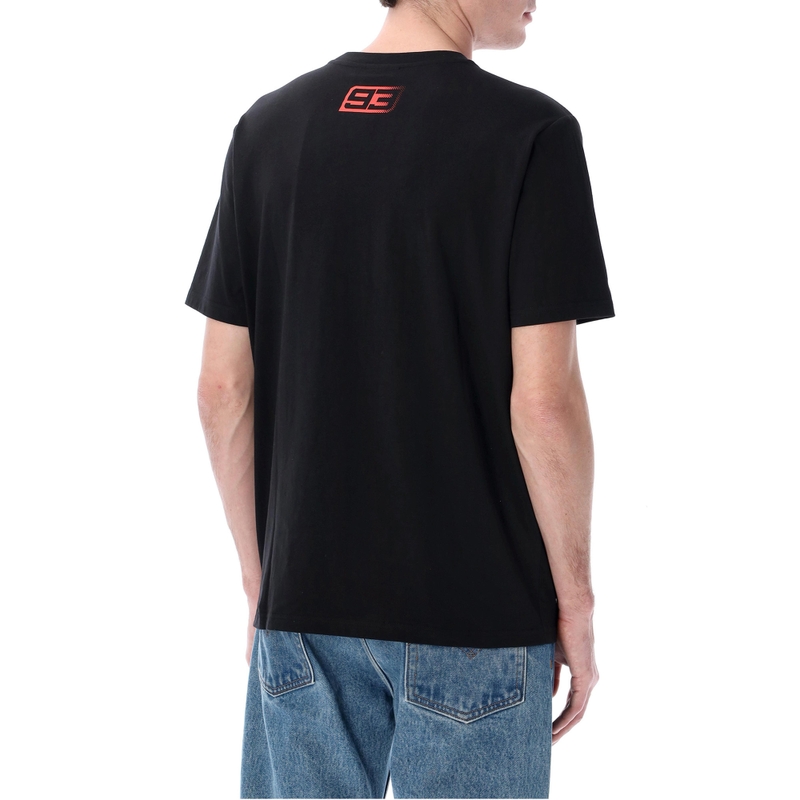 Ducati Marc Marquez marškinėliai su pasikartojančiu logotipu, juodi