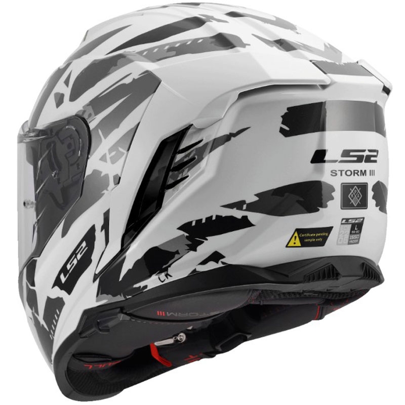 Uždaras motociklo šalmas LS2 FF818 Storm III Kaos baltai pilkas