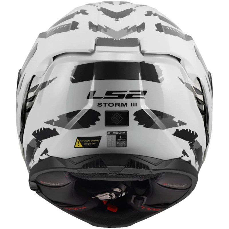 Uždaras motociklo šalmas LS2 FF818 Storm III Kaos baltai pilkas