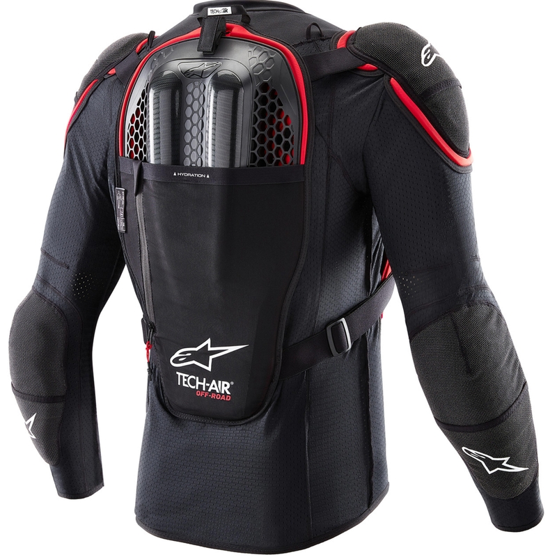 „Alpinestars TECH-AIR®OFF-ROAD“ sistemos motociklo oro pagalvių liemenė, juoda-raudona