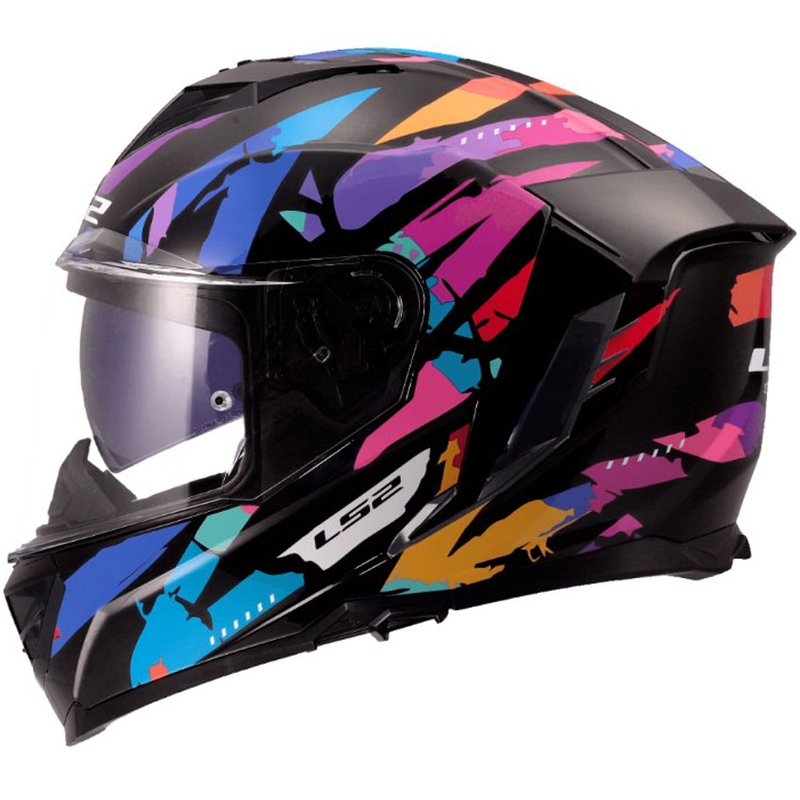 LS2 FF818 Storm III Kaos uždaras motociklo šalmas, juodas-violetinis-mėlynas