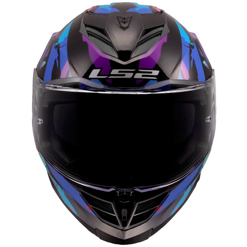 LS2 FF818 Storm III Kaos uždaras motociklo šalmas, juodas-violetinis-mėlynas