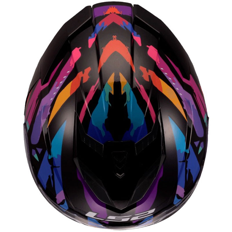 LS2 FF818 Storm III Kaos uždaras motociklo šalmas, juodas-violetinis-mėlynas