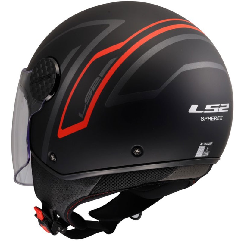 Atviras motociklo šalmas LS2 OF558 Sphere Lux II Minimum juoda-raudona