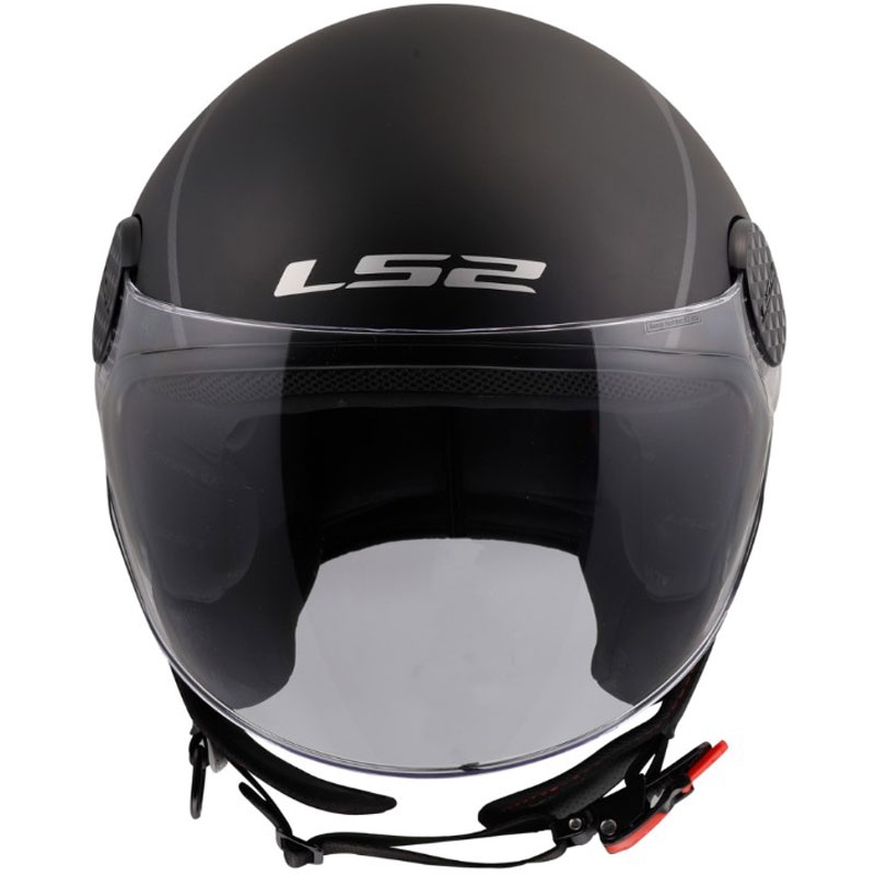 Atviras motociklo šalmas LS2 OF558 Sphere Lux II Minimum juoda-raudona