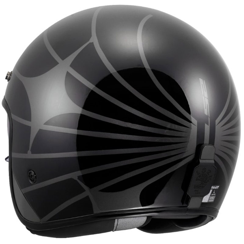 Atviras motociklo šalmas LS2 OF601 Bob II Cosmic blizgiai juodai pilkas