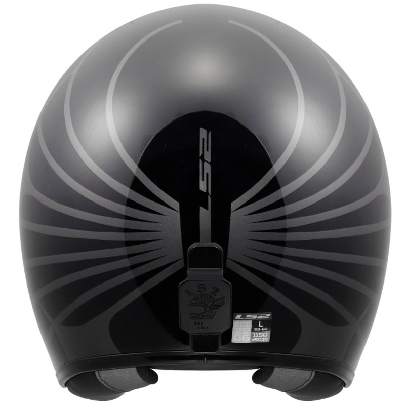 Atviras motociklo šalmas LS2 OF601 Bob II Cosmic blizgiai juodai pilkas