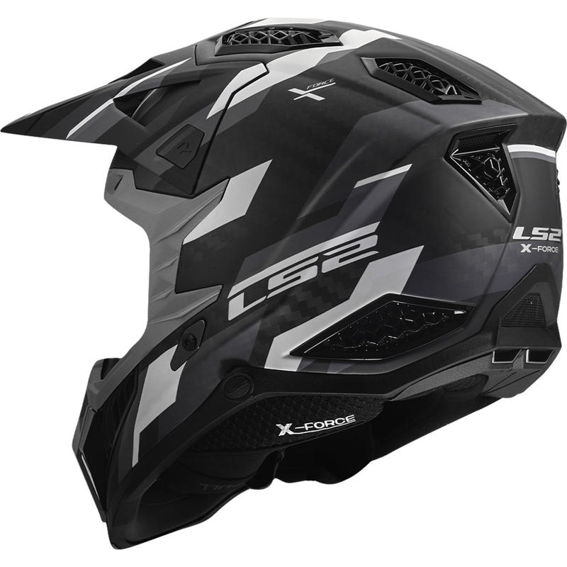 Motokroso šalmas LS2 MX703 X-Force Phantom matinė juoda-pilka