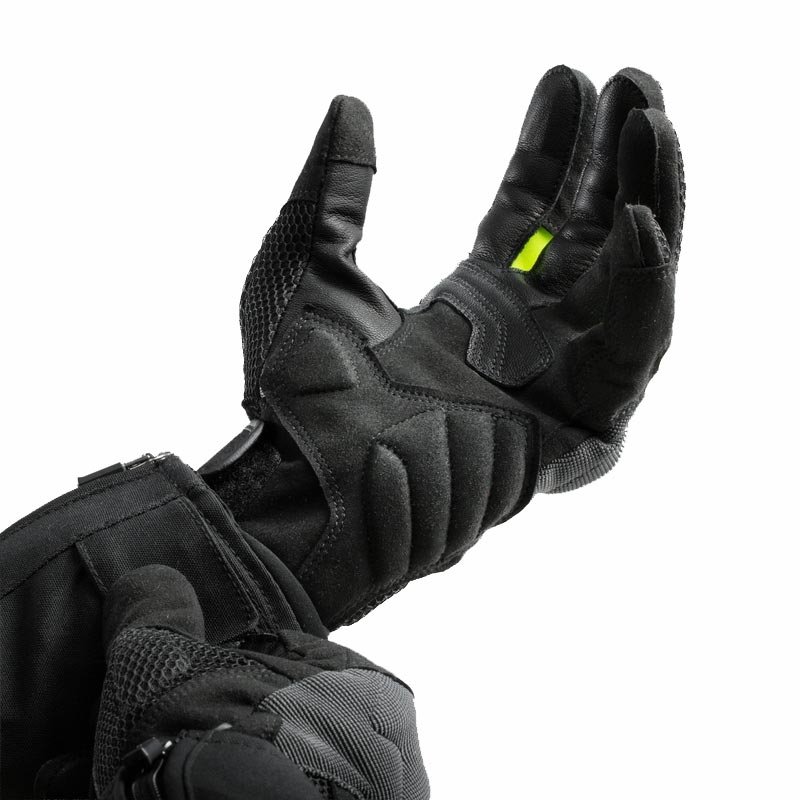 Moteriškos motociklo pirštinės Rebelhorn Core juodos-pilkos-fluorescencinės geltonos