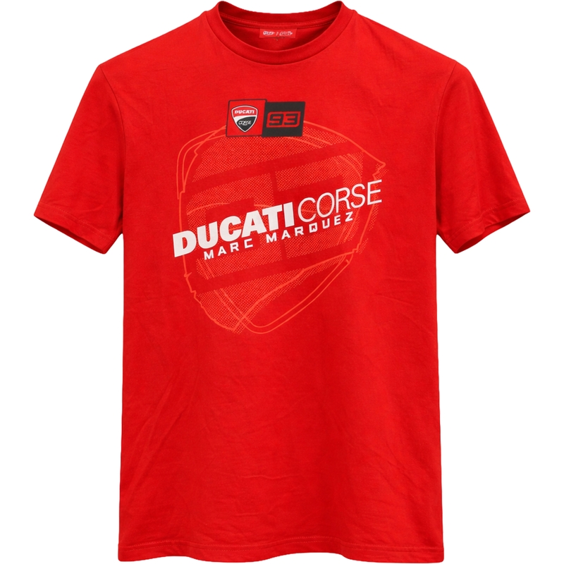 Marškinėliai Ducati Corse Marc Marquez Big Helmet 93 raudoni