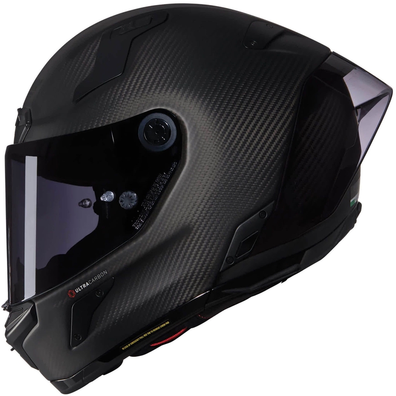 Nolan X-804 RS Ultra Carbon Puro 325 motociklo šalmas, juodas, su integruotu lietimui jautriu paviršiumi