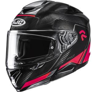 HJC RPHA 72 Carbon Fynex MC1 motociklo šalmas, juodas-raudonas, uždaras