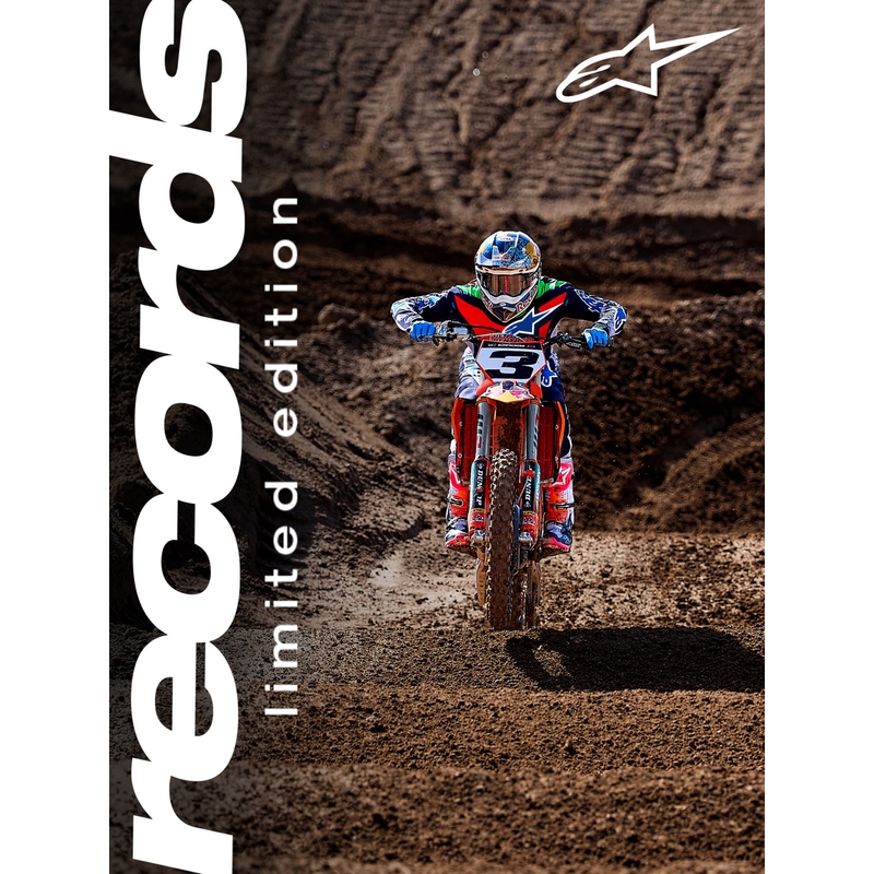 „Alpinestars Supertech Limited Edition Records“ motokroso marškinėliai – pilki