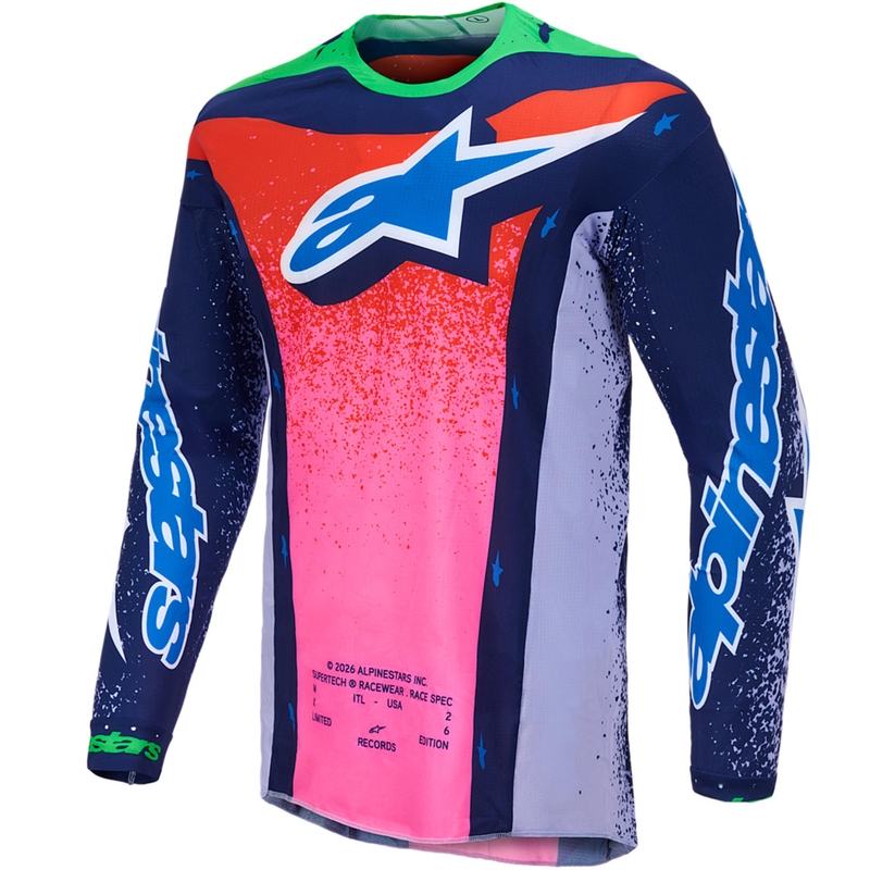 „Alpinestars Supertech Limited Edition Records“ motokroso marškinėliai – pilki
