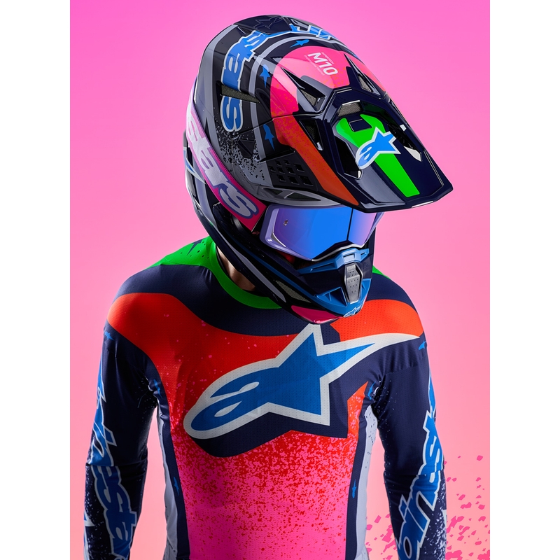 Alpinestars Supertech S-M10 Limited Edition Records motokroso šalmas pilkas