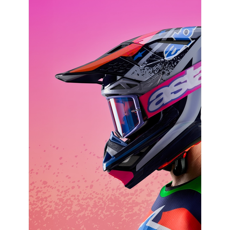 Alpinestars Supertech S-M10 Limited Edition Records motokroso šalmas pilkas