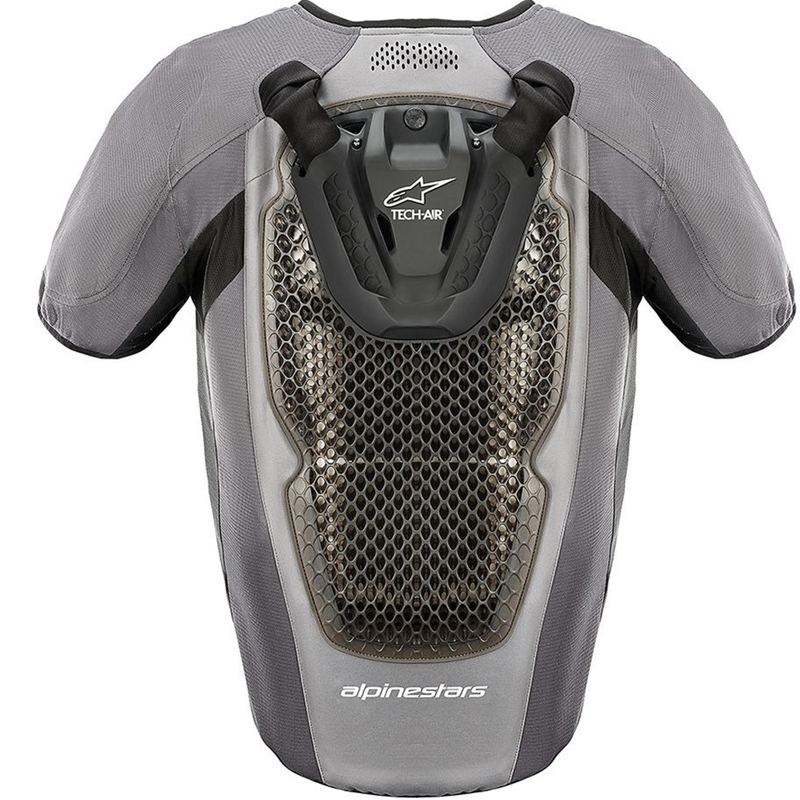 „Alpinestars TECH-AIR®5 V2“ sistemos oro pagalvių liemenė pilkai juoda
