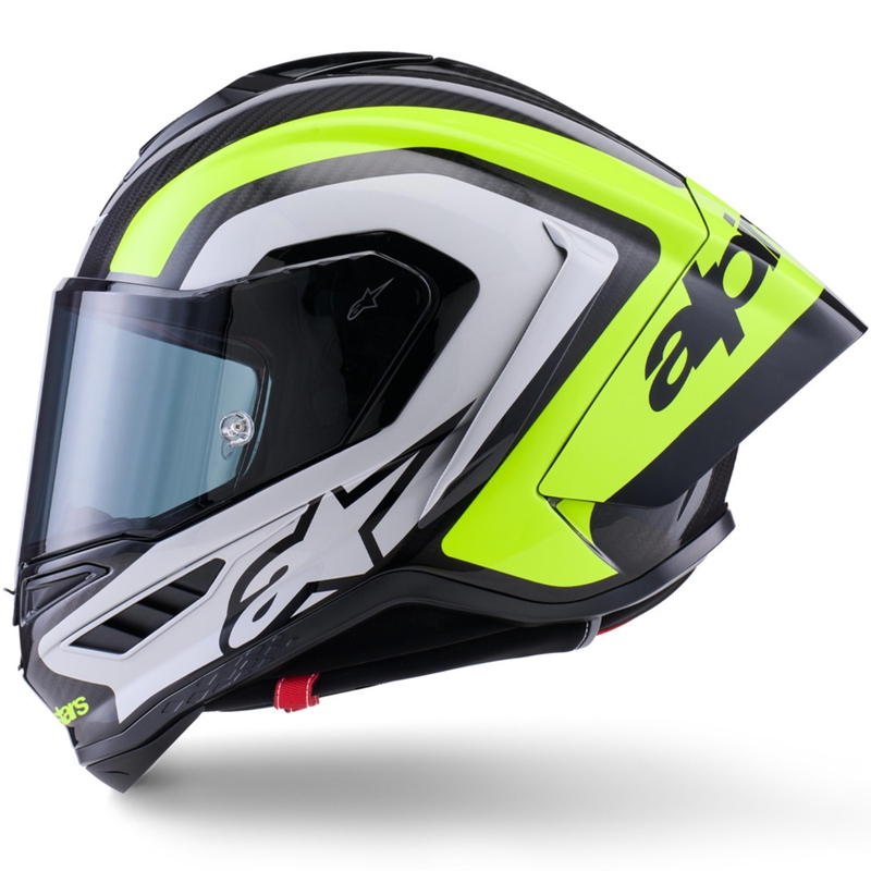 Alpinestars Supertech R10 Arius uždaras motociklo šalmas, juodas-fluorescencinis geltonas-baltas