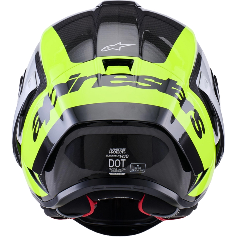 Alpinestars Supertech R10 Arius uždaras motociklo šalmas, juodas-fluorescencinis geltonas-baltas