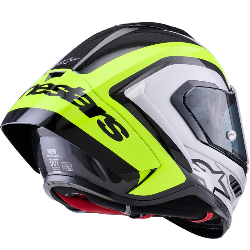 Alpinestars Supertech R10 Arius uždaras motociklo šalmas, juodas-fluorescencinis geltonas-baltas