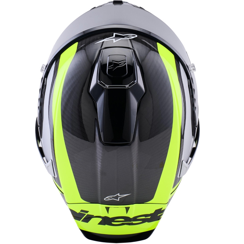 Alpinestars Supertech R10 Arius uždaras motociklo šalmas, juodas-fluorescencinis geltonas-baltas