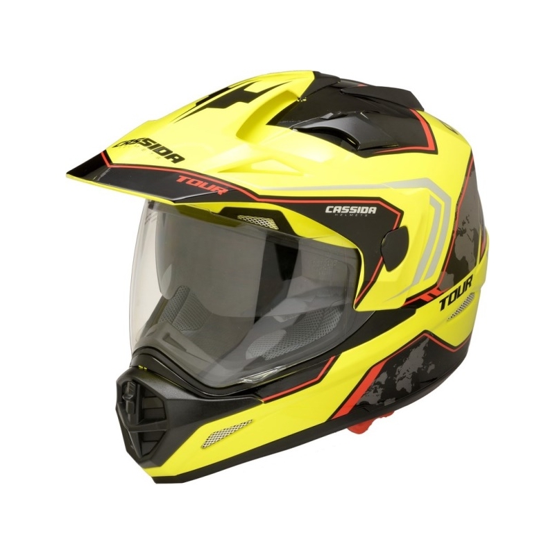 Enduro přilba Cassida Tour Globe černo-fluo žluto-červená výprodej