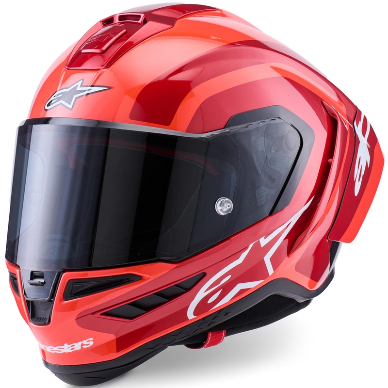 Alpinestars Supertech R10 Arius uždaras motociklo šalmas, fluorescencinė raudona-raudona-juoda-balta