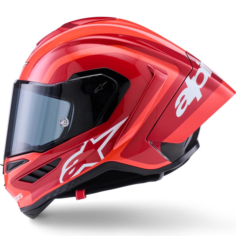 Alpinestars Supertech R10 Arius uždaras motociklo šalmas, fluorescencinė raudona-raudona-juoda-balta