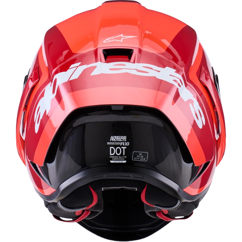 Alpinestars Supertech R10 Arius uždaras motociklo šalmas, fluorescencinė raudona-raudona-juoda-balta